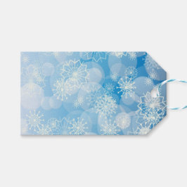 Snöflinga bakgrund presentetikett