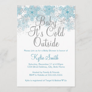 Snöflinga Bebis Det Är Kallt Utanför Baby Shower Inbjudningar