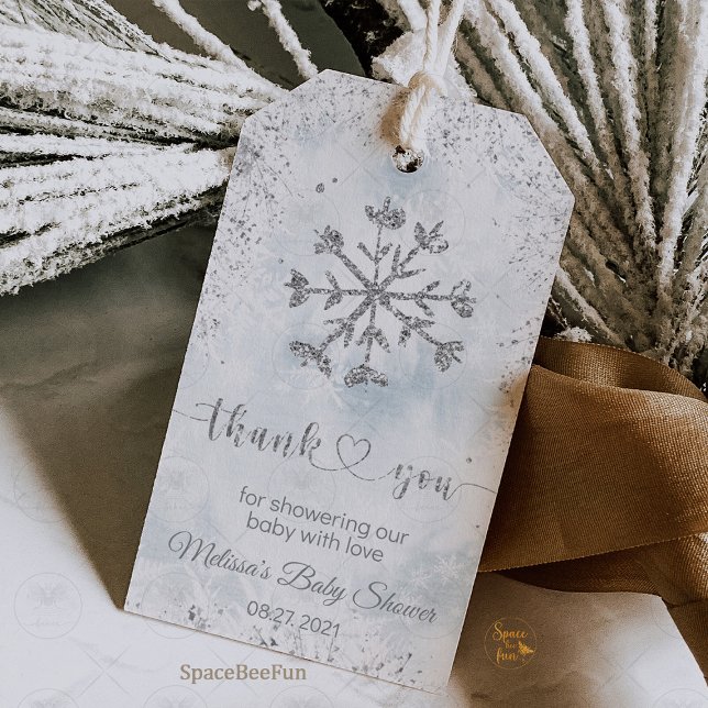 Snöflinga Bebis Shower Vinterfirande Presentetikett (little snowflake baby shower,winter baby shower invitation,snowflake baby shower gift tag,baby showe)