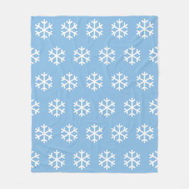 Snöflinga Blå Flanellfilt Fleecefilt
