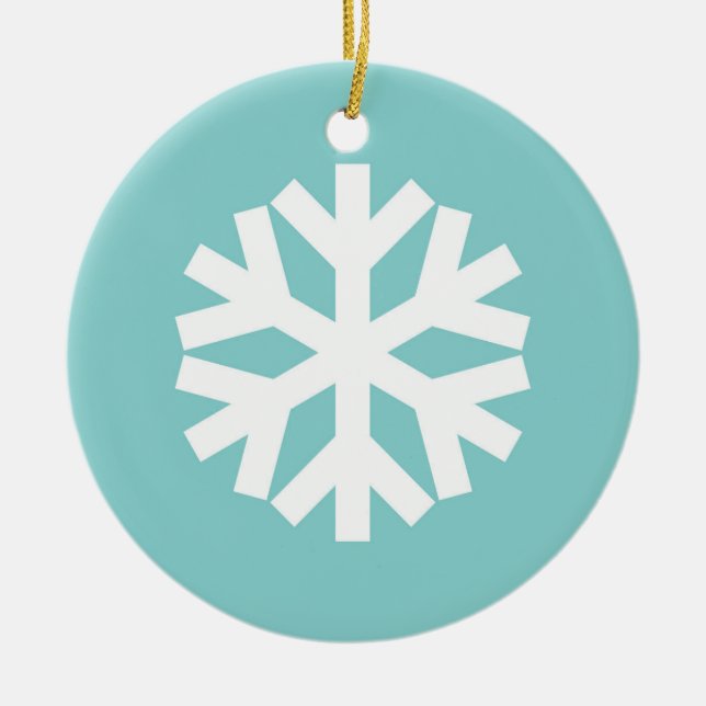Snöflinga blå julgransprydnad keramik (Framsidan)