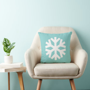Snöflinga blå kudde