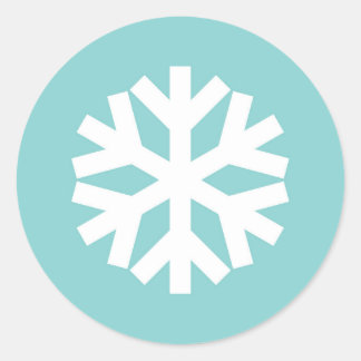 Snöflinga blå runt klistermärke