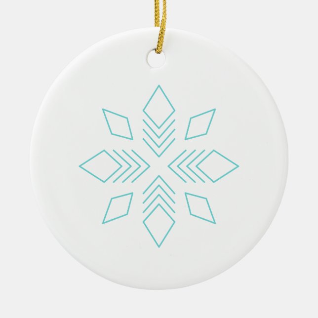Snöflinga, blå stjärna, is, Cristal Julgransprydnad Keramik (Framsidan)