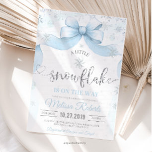 Snöflinga Bow baby shower  Inbjudningar