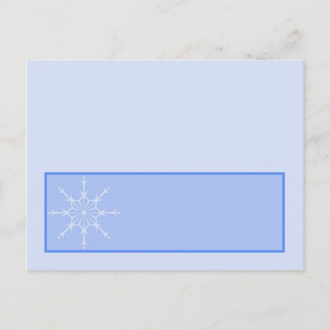 Snöflinga Bröllop Nedskrivbar Platsskylt Vykort (Framsida)