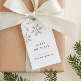 Snöflinga Elegant Falsk Folie Högtid Presentetikett