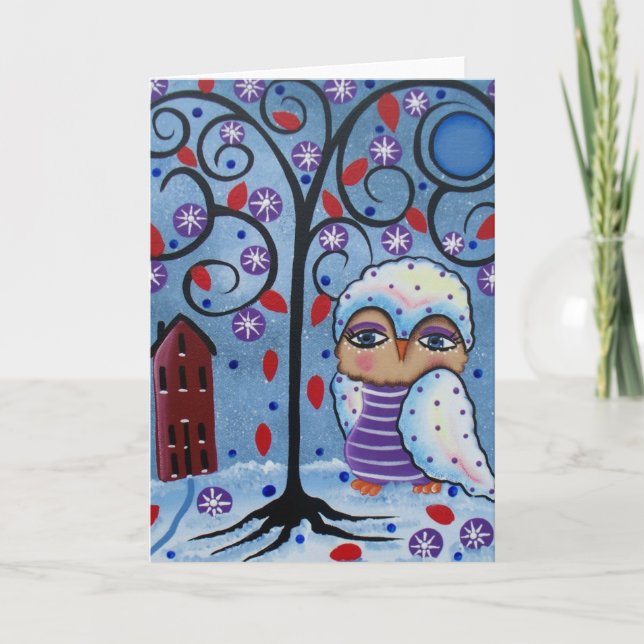 Snöflinga för FOLK KONST VID det LORI EVERETT Helgkort (Framsida)