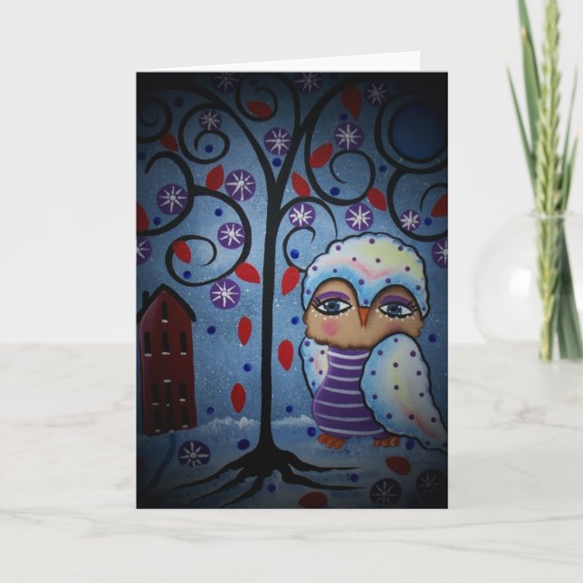 Snöflinga för FOLK KONST VID LORI EVERETT Helgkort (Framsida)