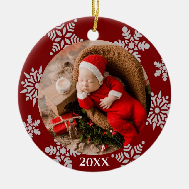 Snöflinga Foto Jul Ornament   (Framsidan)