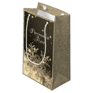 Snöflinga glänsande presentpåse