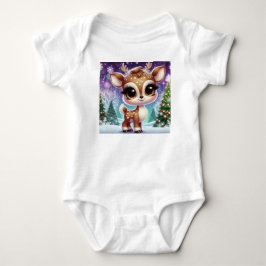 Snöflinga Glittrande Baby Renar T Shirt