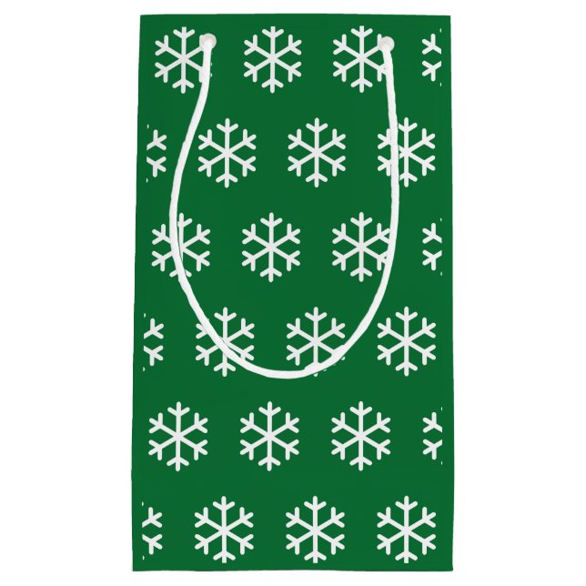 Snöflinga Grön Julklappspåse (Framsidan)