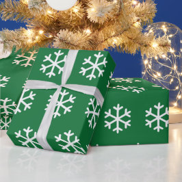 Snöflinga Grönt Julpapper
