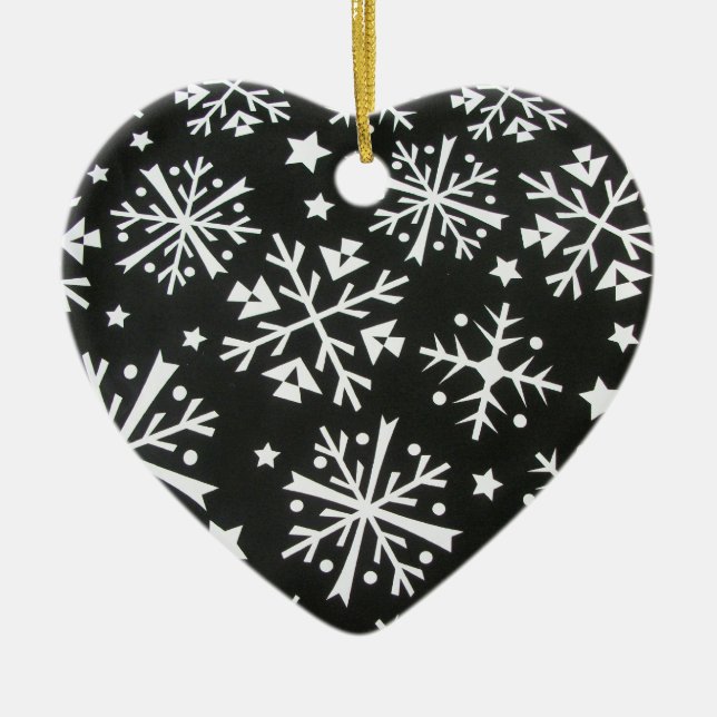 Snöflinga Hjärtpynt Julgransprydnad Keramik (Framsidan)