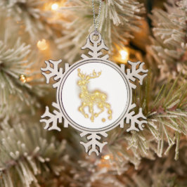 Snöflinga inramad prydnad pewter julgransprydnad