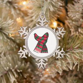 Snöflinga inramad prydnad pewter julgransprydnad