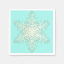 Snöflinga istygd spets vinter vit och teal elegant