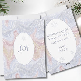 Snöflinga JOY Holiday Flat Card – Anpassat meddela Julkort