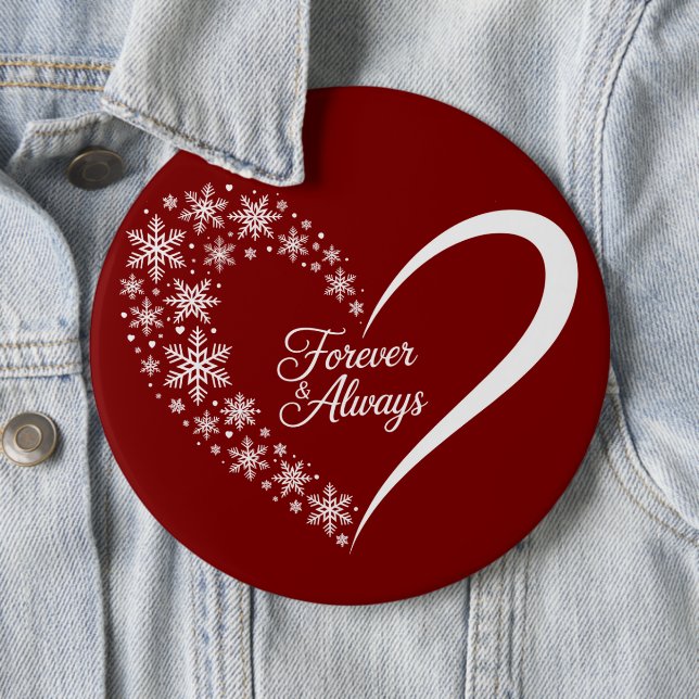 Snöflinga jul firande snö flinga hjärta  knapp (In Situ)