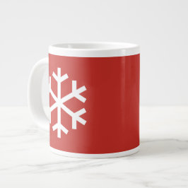 Snöflinga jul gigantisk röd kaffemugg jumbo mugg