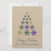 Snöflinga Julgran Personlig Högtidskort