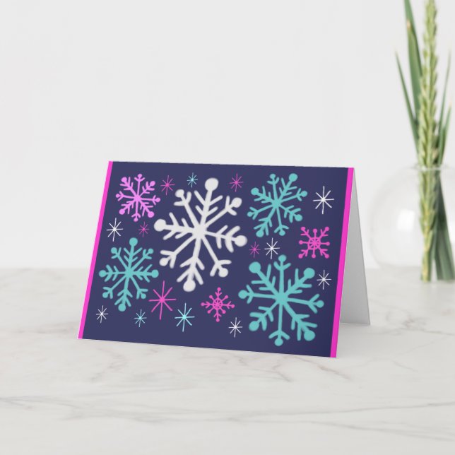Snöflinga Julkort Helgkort (Framsida)