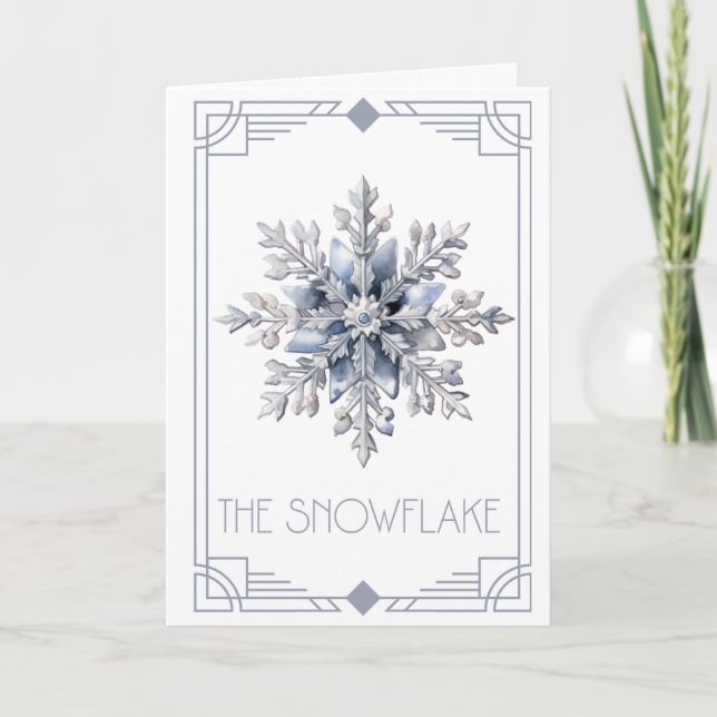 Snöflinga julkort helgkort (Framsida)
