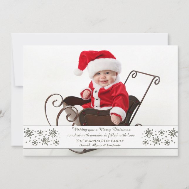 Snöflinga Kant Foto Julkort (Framsida)