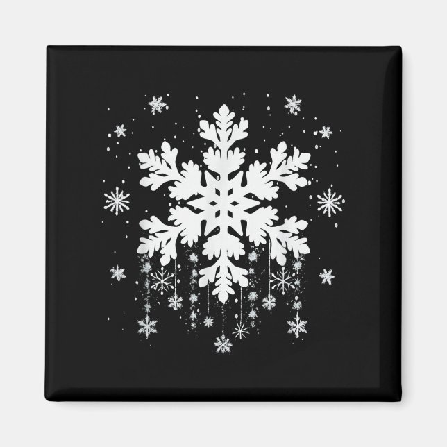 Snöflinga Lärar Kostym Matchande Familj Vinter Jul Magnet (Framsidan)