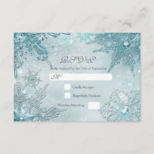 Snöflinga Magi Vinter Världens RSVP-kort OSA Kort