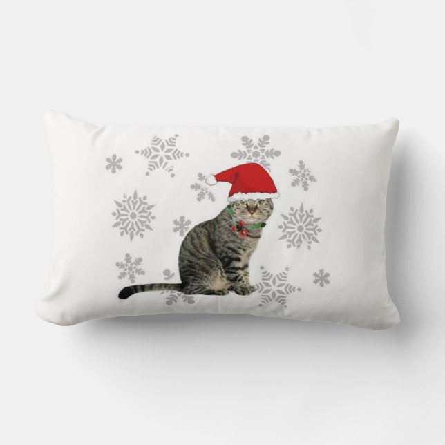 Snöflinga Meow julkudde, 2-sidig Lumbarkudde (Framsida)