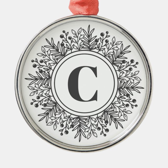 Snöflinga Monogram Jul Julgransprydnad Metall (Framsidan)
