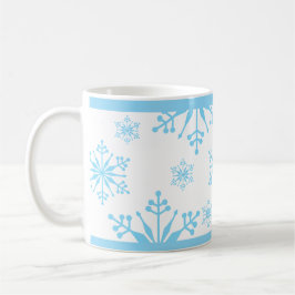 Snöflinga Mönster i Blue. Kaffemugg