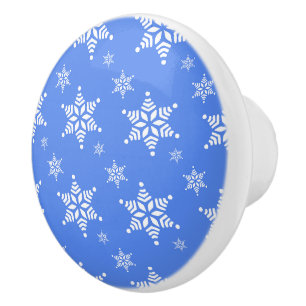 Snöflinga Mönster, Vit Snöflingor, Snö, Blått Knopp