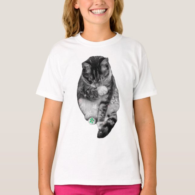 Snöflinga Morrhår Dans T Shirt (Framsida)