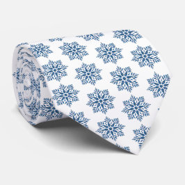 Snöflinga Plaid Mönster Blå Holiday Halsduk Slips