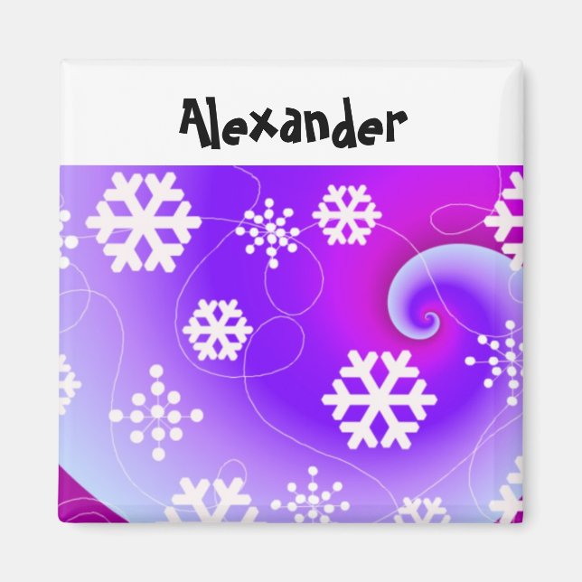 Snöflinga Platshållare Magnet (Framsidan)