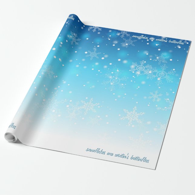 snöflinga presentpapper (Utrullad)