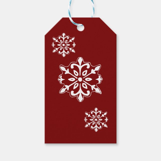 Snöflinga presenttagg presentetikett (Framsidan)