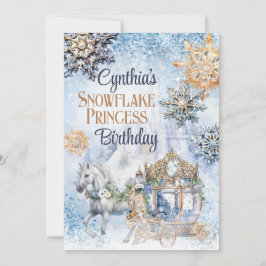 Snöflinga Prinsessa Festsedel Inbjudningar