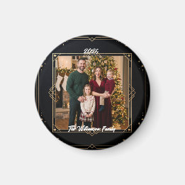 Snöflinga ram familjefoto julmagnet magnet