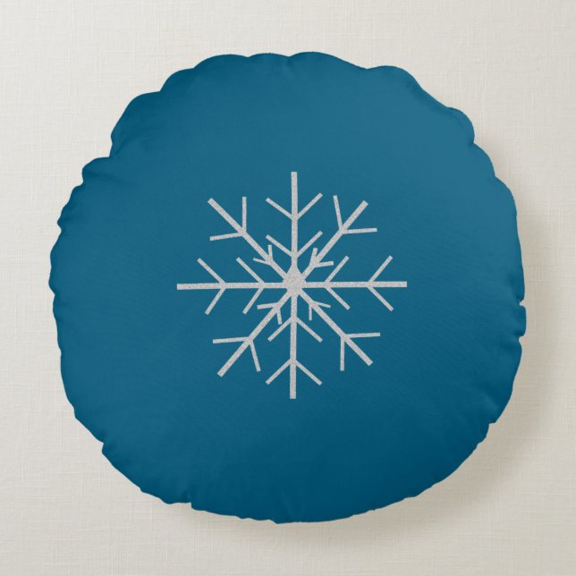 Snöflinga  rund kudde (Framsidan)