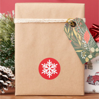 snöflinga runt klistermärke