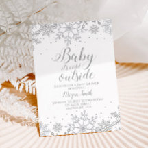 Snöflinga Silver Glitter Baby Shower
