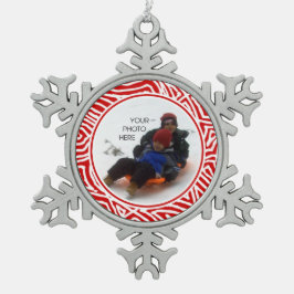 Snöflinga skriptutskrift pewter julgransprydnad