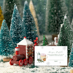 Snöflinga S'more Cookie Blöja Lotteri Baby Shower Tilläggskort