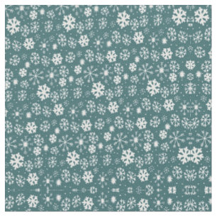 Snöflinga Snöstorm i Aqua Blå Tyg