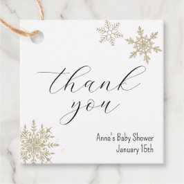 Snöflinga Tack Gåvor Etiketter