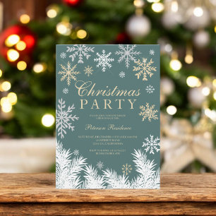 Snöflinga Tall Elegant Julfest på kontoret Inbjudningar